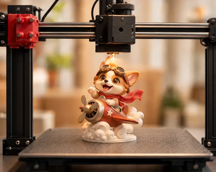 3D-Drucker, der ein Hitem3d-Modell herstellt