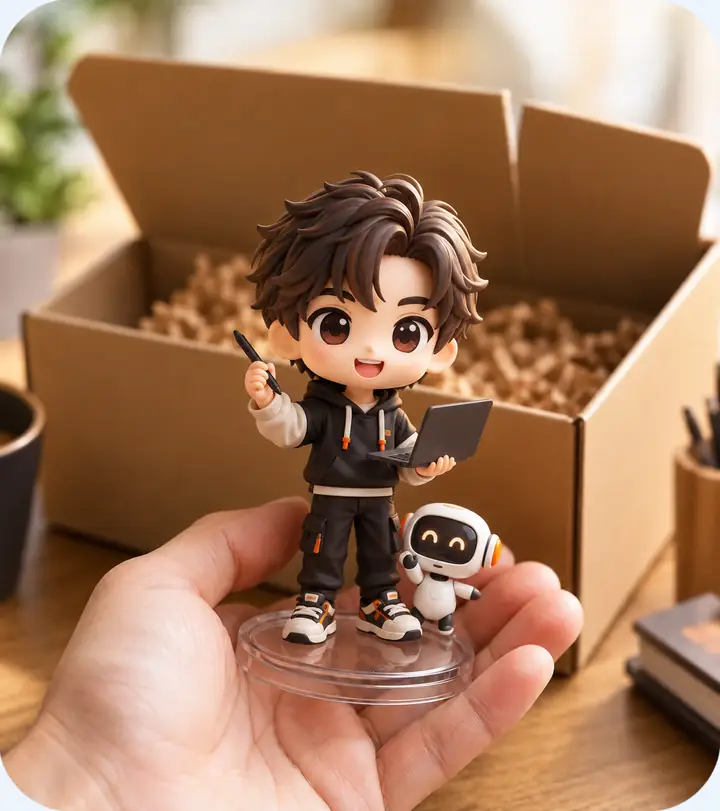 Fertige Hitem3d-Figur in einem Paket geliefert