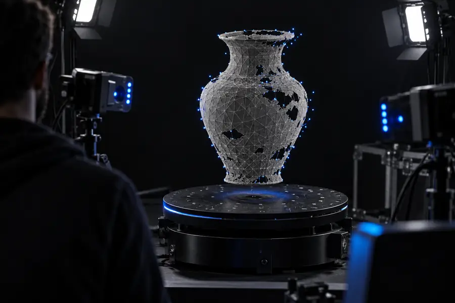 Resultado inicial del flujo de trabajo de modelos de Hitem3d